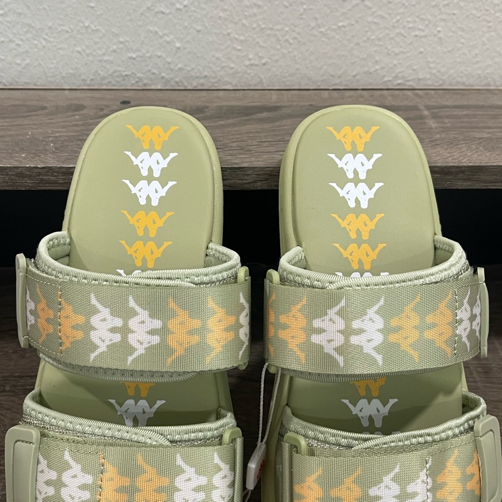 Kappa 222 Banda Aster 4 Sandals Slides Unisex Men’s Green Sage White NWT - Picture 4 of 10
